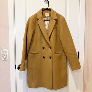 Sezane Johnson Wool Coat Jacket Size 12 FR 44 Camel